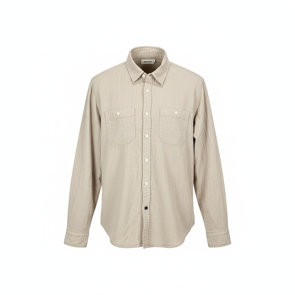 Taylor Stitch Utility Shirt Mens 44 Button Down Textured Organic Cotton Workwear